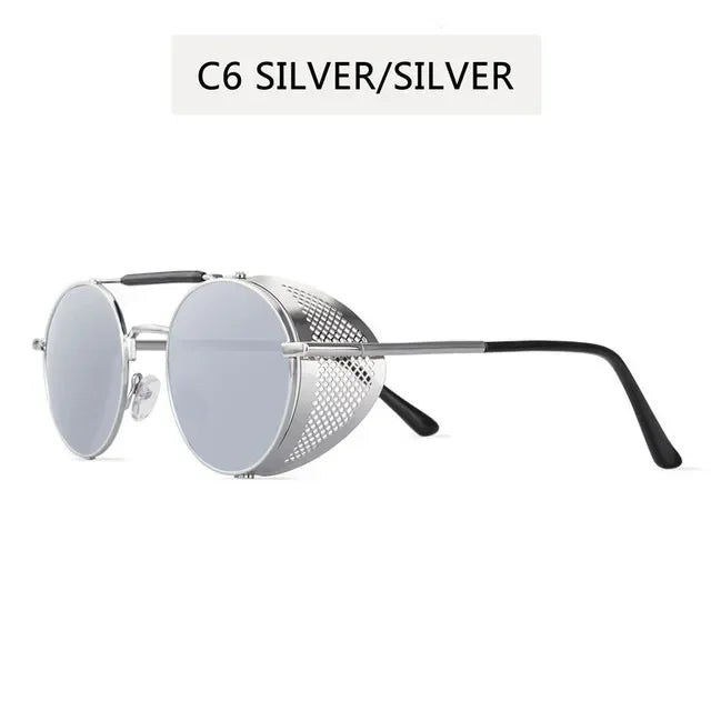 Retro Round Metal Sunglasses Steampunk Men Women Trend Brand Designer Vintage Sun Glasses Oculos De Sol Shades UV Protection