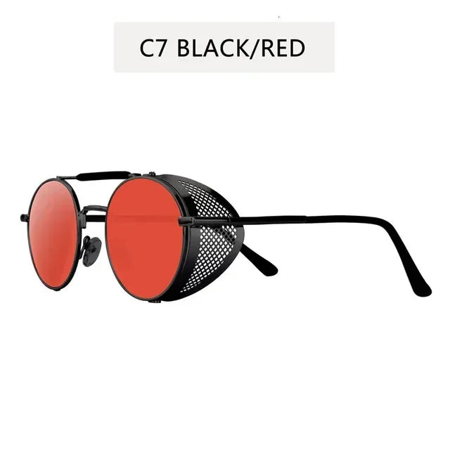 Retro Round Metal Sunglasses Steampunk Men Women Trend Brand Designer Vintage Sun Glasses Oculos De Sol Shades UV Protection