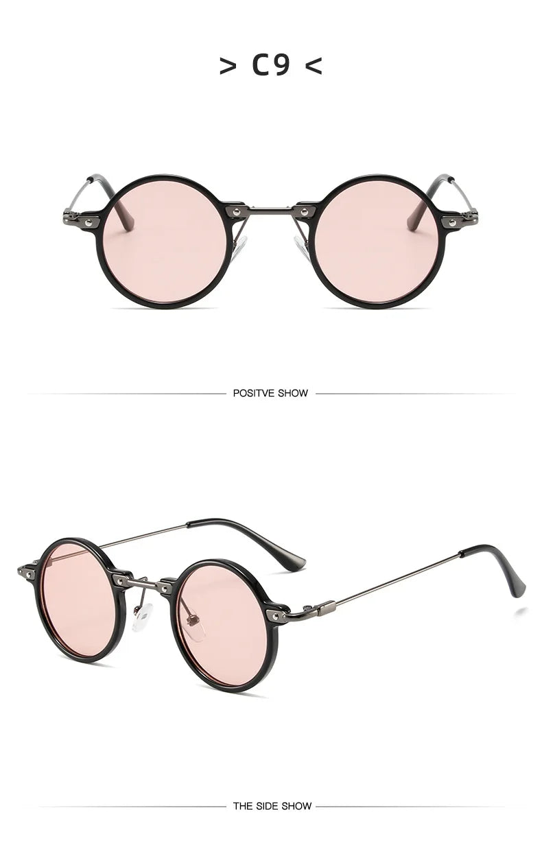Retro Steampunk Sun Glasses Male Female Round Sunglasses For Men Women Brand Designer Metal Frame Eyewear Oculos De Sol UV400