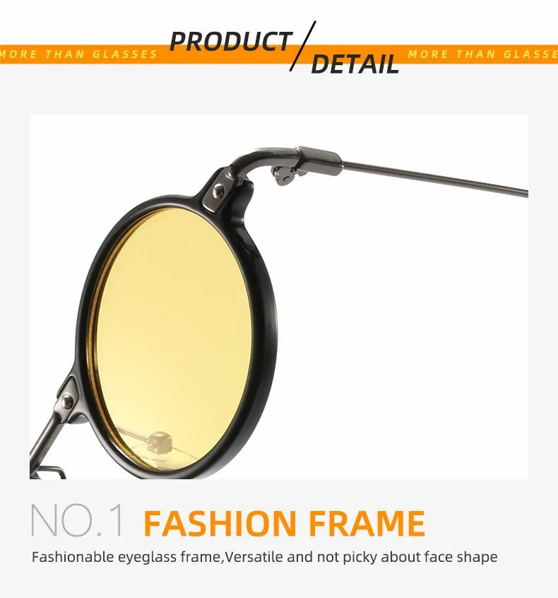 Retro Steampunk Sun Glasses Male Female Round Sunglasses For Men Women Brand Designer Metal Frame Eyewear Oculos De Sol UV400