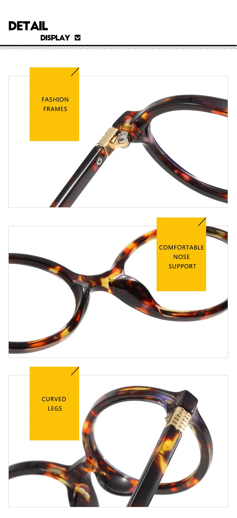 Vintage Oval Sunglasses NEW Women Luxury Brand Designer Small Oval Anti Blue Light Glasses Retro Fashion Men Leopard Eyegalsses