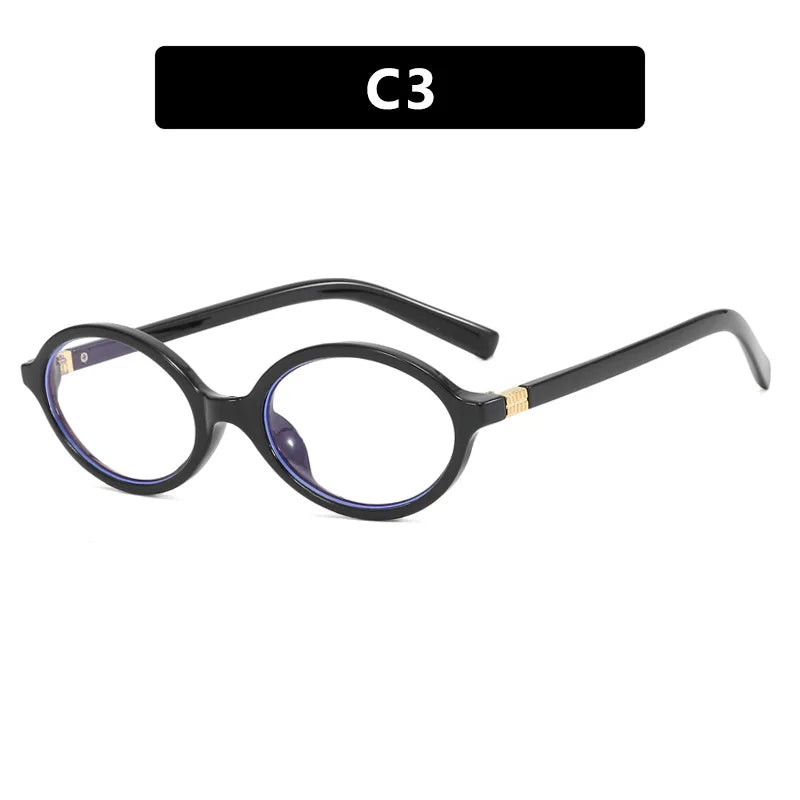 Vintage Oval Sunglasses NEW Women Luxury Brand Designer Small Oval Anti Blue Light Glasses Retro Fashion Men Leopard Eyegalsses