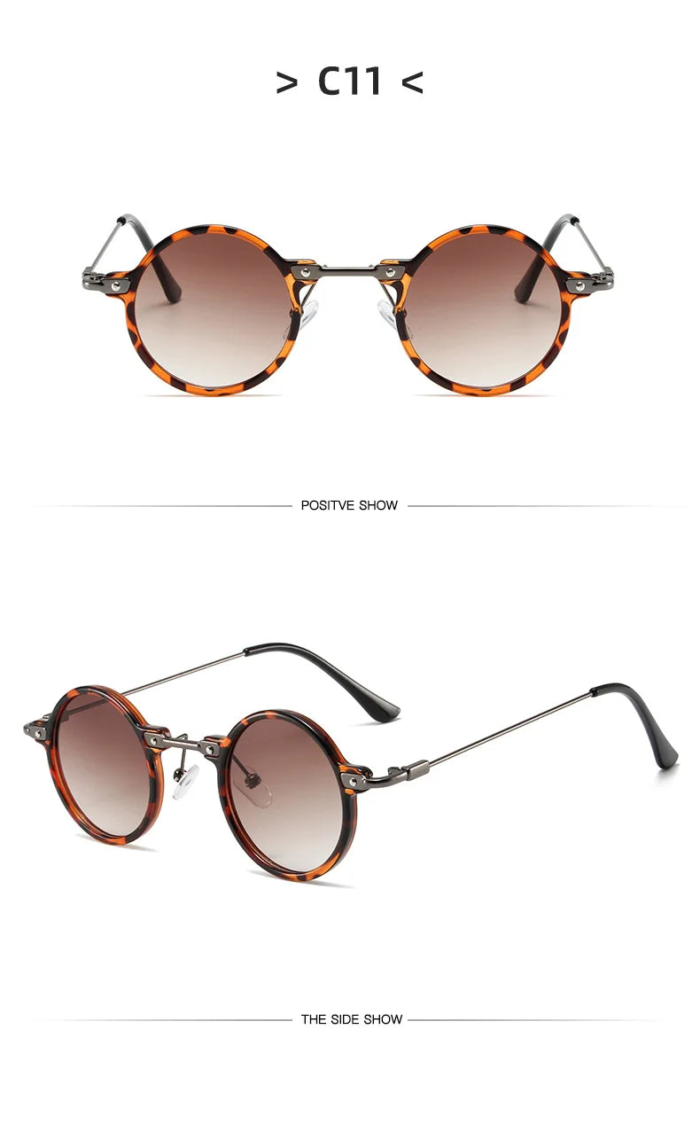 Retro Steampunk Sun Glasses Male Female Round Sunglasses For Men Women Brand Designer Metal Frame Eyewear Oculos De Sol UV400