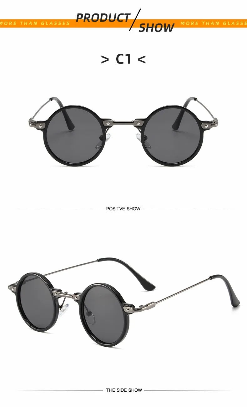 Retro Steampunk Sun Glasses Male Female Round Sunglasses For Men Women Brand Designer Metal Frame Eyewear Oculos De Sol UV400
