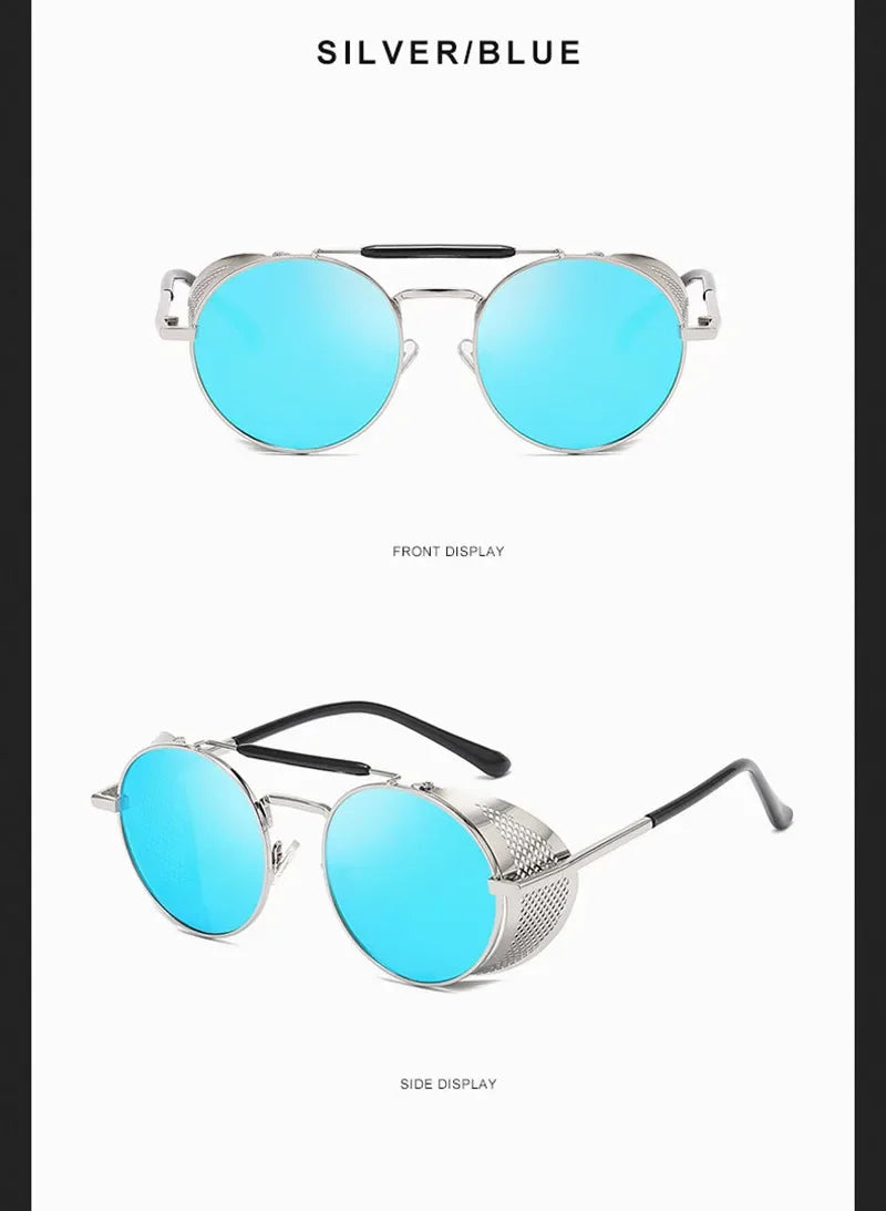 Retro Round Metal Sunglasses Steampunk Men Women Trend Brand Designer Vintage Sun Glasses Oculos De Sol Shades UV Protection