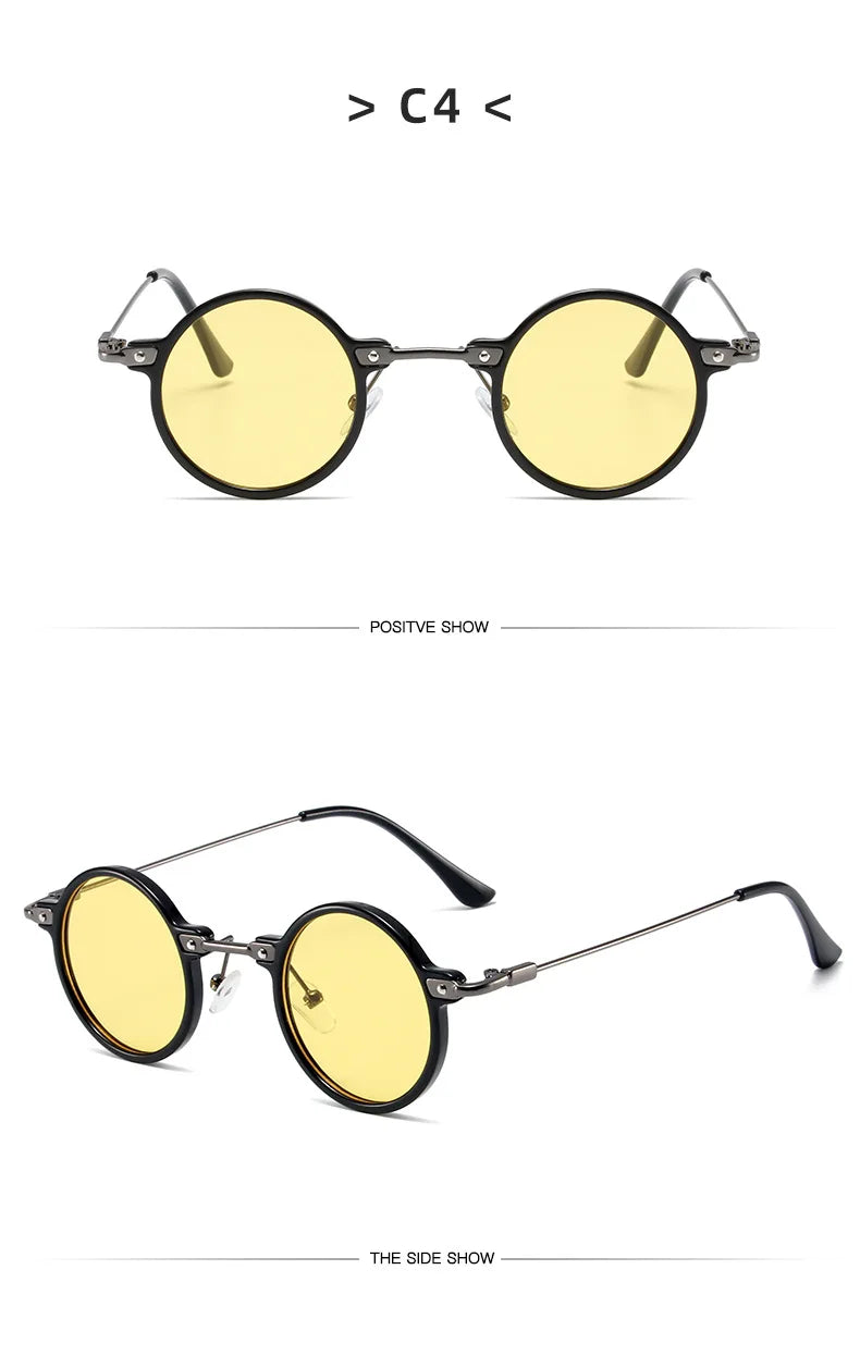 Retro Steampunk Sun Glasses Male Female Round Sunglasses For Men Women Brand Designer Metal Frame Eyewear Oculos De Sol UV400