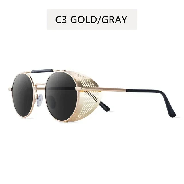 Retro Round Metal Sunglasses Steampunk Men Women Trend Brand Designer Vintage Sun Glasses Oculos De Sol Shades UV Protection