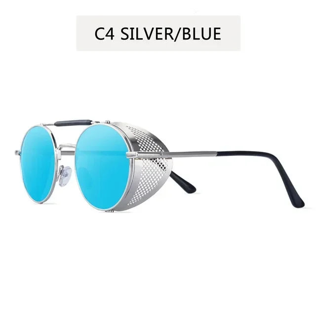 Retro Round Metal Sunglasses Steampunk Men Women Trend Brand Designer Vintage Sun Glasses Oculos De Sol Shades UV Protection