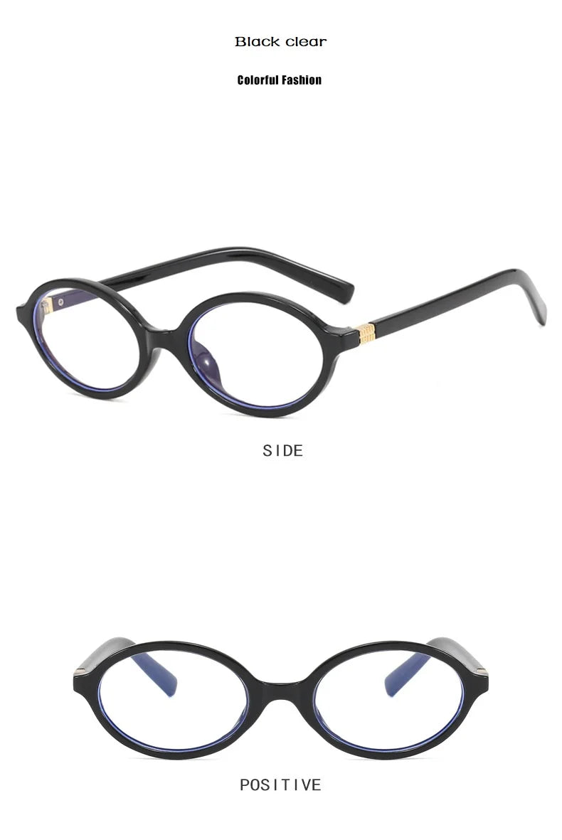 Vintage Oval Sunglasses NEW Women Luxury Brand Designer Small Oval Anti Blue Light Glasses Retro Fashion Men Leopard Eyegalsses