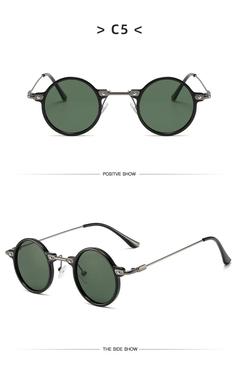 Retro Steampunk Sun Glasses Male Female Round Sunglasses For Men Women Brand Designer Metal Frame Eyewear Oculos De Sol UV400