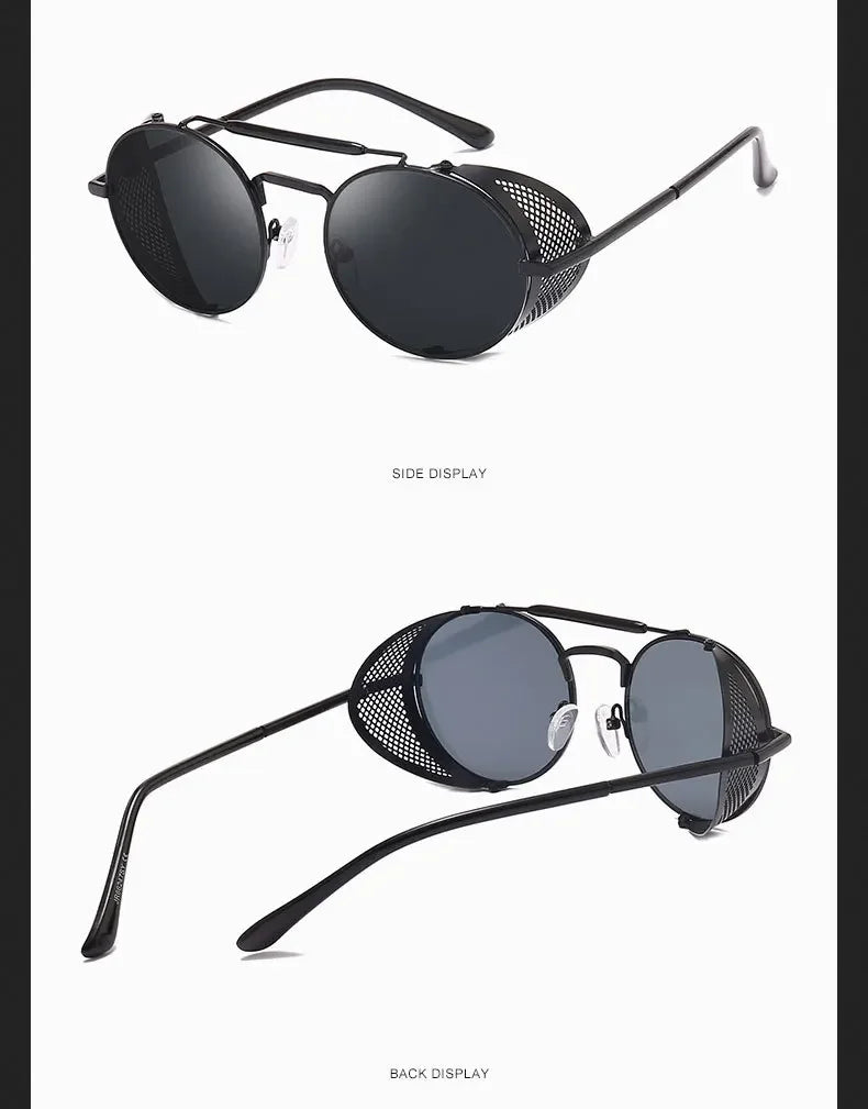 Retro Round Metal Sunglasses Steampunk Men Women Trend Brand Designer Vintage Sun Glasses Oculos De Sol Shades UV Protection