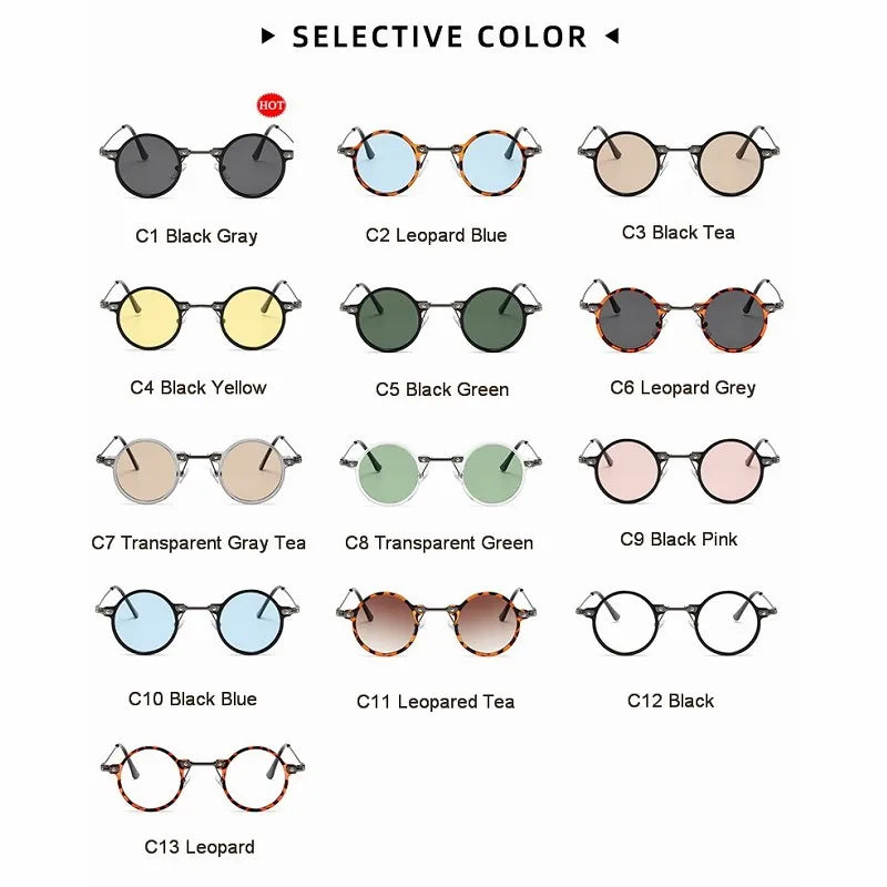 Retro Steampunk Sun Glasses Male Female Round Sunglasses For Men Women Brand Designer Metal Frame Eyewear Oculos De Sol UV400