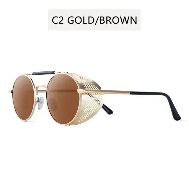 Retro Round Metal Sunglasses Steampunk Men Women Trend Brand Designer Vintage Sun Glasses Oculos De Sol Shades UV Protection