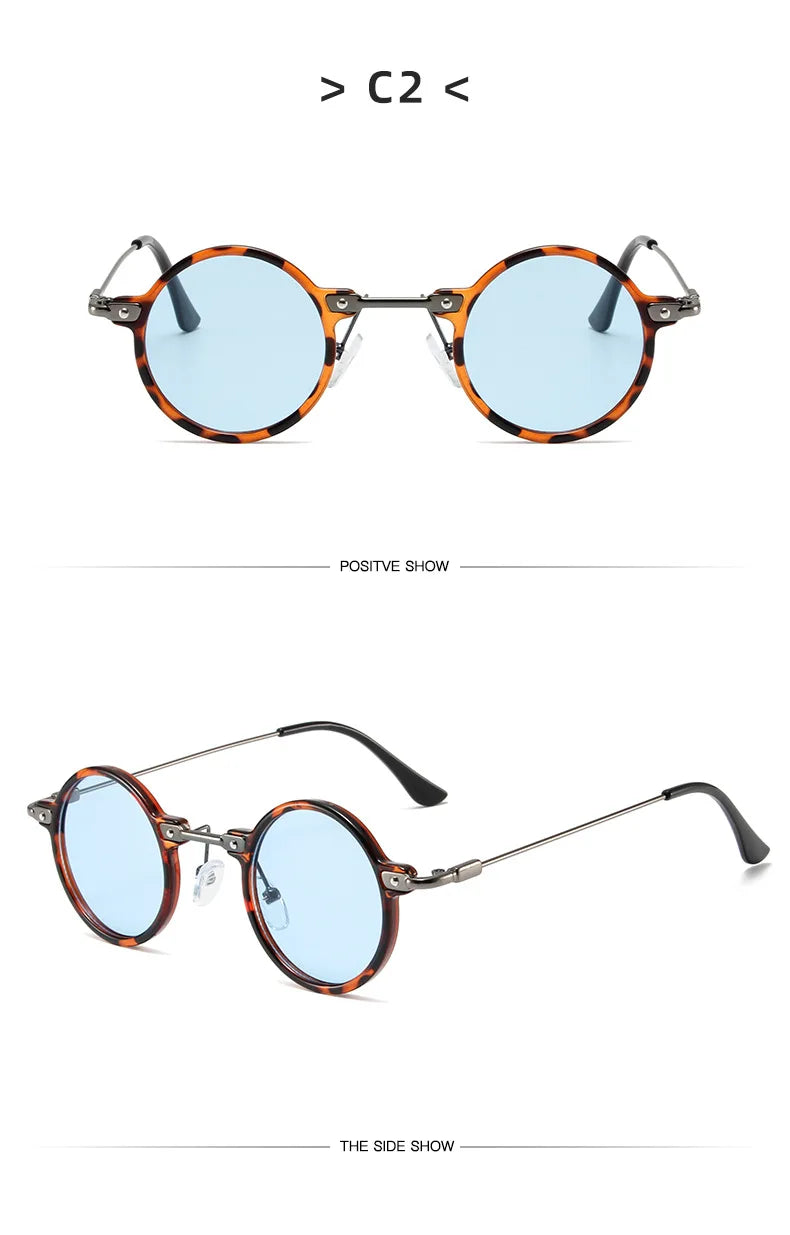 Retro Steampunk Sun Glasses Male Female Round Sunglasses For Men Women Brand Designer Metal Frame Eyewear Oculos De Sol UV400