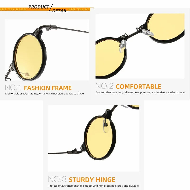 Retro Steampunk Sun Glasses Male Female Round Sunglasses For Men Women Brand Designer Metal Frame Eyewear Oculos De Sol UV400