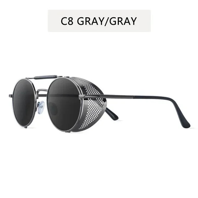 Retro Round Metal Sunglasses Steampunk Men Women Trend Brand Designer Vintage Sun Glasses Oculos De Sol Shades UV Protection