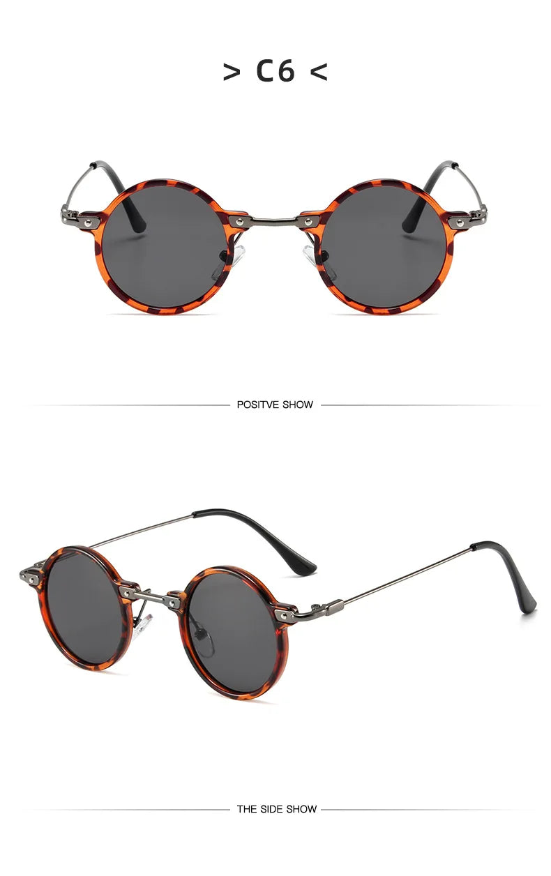 Retro Steampunk Sun Glasses Male Female Round Sunglasses For Men Women Brand Designer Metal Frame Eyewear Oculos De Sol UV400